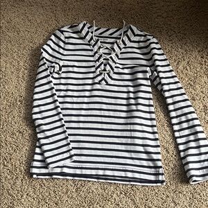 Kate Spade Navy and White Striped Long Sleeve Top